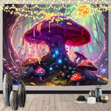 Blacklight Mushroom Tapestry