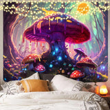 Blacklight Mushroom Tapestry