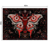 Mothman Tapestry Skull Tapestry Gothic Tapestry Black Red Tapestry