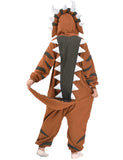 Brown Triceratops Dinosaur Onesie Adult Costume